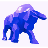 Statue Taureau Origami Animaux Resine - 100cm - Violet