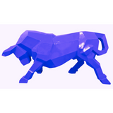 Statue Taureau Origami Animaux Resine - 100cm - Violet