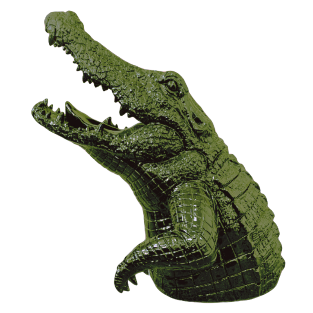 Statue CROCODILE Animaux Resine 50cm - Kaki