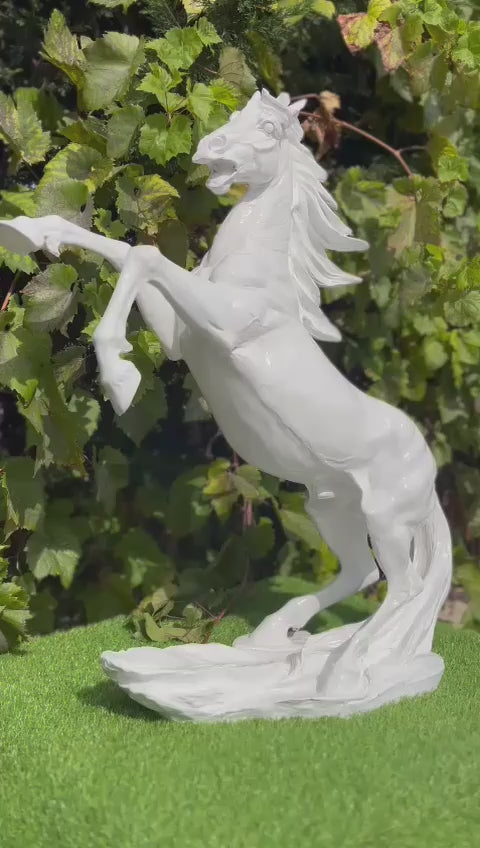 Statue Cheval Animaux Resine - 90cm - Blanc