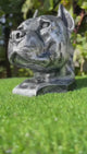 Statue Chien Staff Bull Animaux Resine - 35cm - Argenté