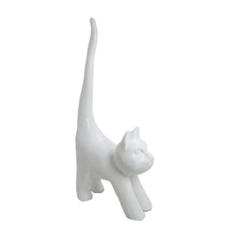 Statue Chat Animaux Resine - 205cm - Blanc - ANIMAUX-RESINE.FR