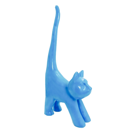 Statue Chat Animaux Resine - 205cm - Bleu Ciel - ANIMAUX-RESINE.FR