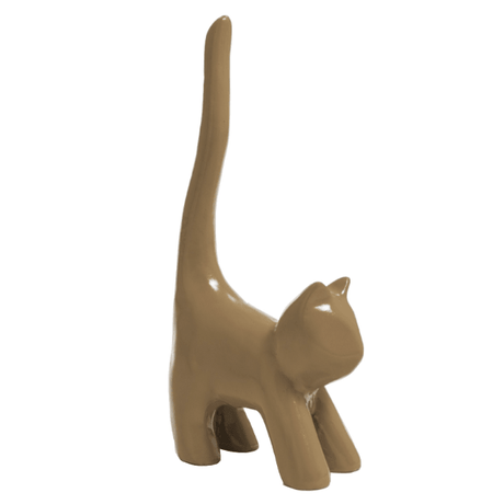 Statue Chat Animaux Resine - 30cm - Marron - ANIMAUX-RESINE.FR