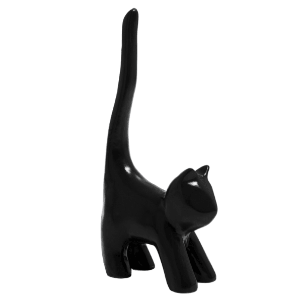 Statue Chat Animaux Resine - 30cm - Noir - ANIMAUX-RESINE.FR