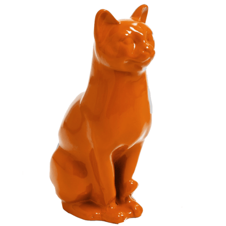 Statue Chat Animaux Resine - 40cm - Orange - ANIMAUX-RESINE.FR