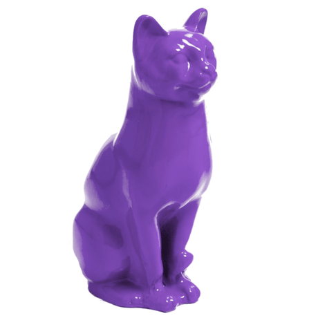 Statue Chat Animaux Resine - 40cm - Violet - ANIMAUX-RESINE.FR