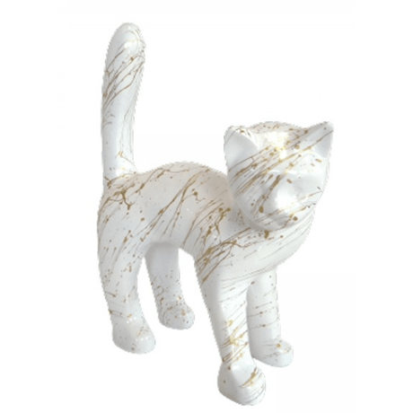 Statue Chat Animaux Resine - 45cm - Coulure Dorée - ANIMAUX-RESINE.FR