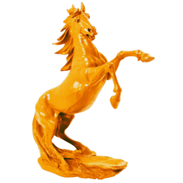 Statue Cheval Animaux Resine - 90cm - Jaune - ANIMAUX-RESINE.FR