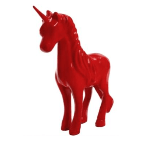 Statue Cheval Licorne Animaux Resine - 50cm - Rouge - ANIMAUX-RESINE.FR