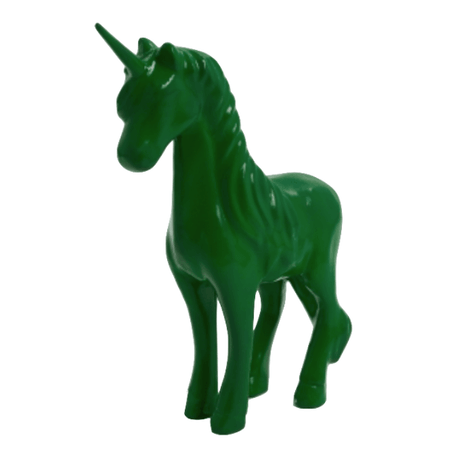 Statue Cheval Licorne Animaux Resine - 50cm - Vert - ANIMAUX-RESINE.FR