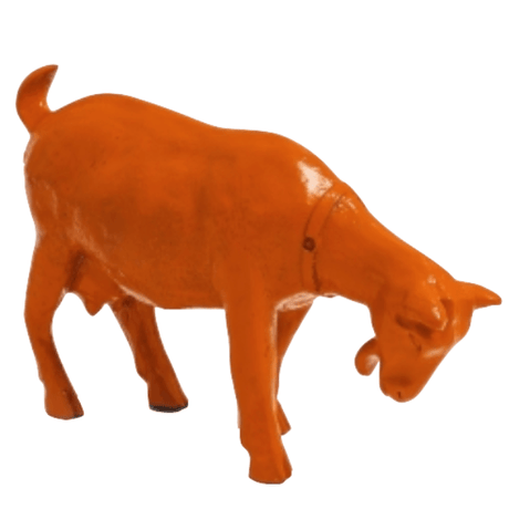 Statue Chevre Tete en Bas Animaux Resine - 60cm - Orange - ANIMAUX-RESINE.FR