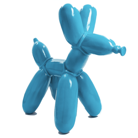 Statue Chien Ballon Animaux Resine - 210cm - Bleu Ciel - ANIMAUX-RESINE.FR