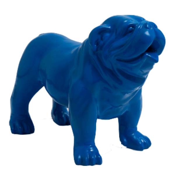 Statue Chien Bouledogue Anglais Animaux Resine - 30cm - Bleu - ANIMAUX-RESINE.FR