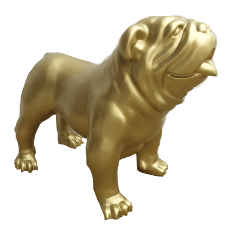 Statue Chien Bouledogue Anglais Animaux Resine - 30cm - Doré - ANIMAUX-RESINE.FR