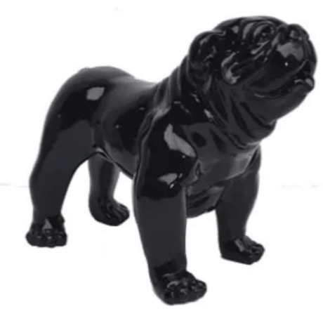 Statue Chien Bouledogue Anglais Animaux Resine - 30cm - Noir - ANIMAUX-RESINE.FR