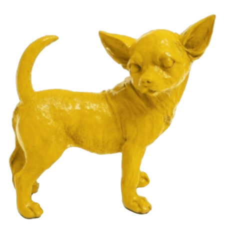 Statue Chien Chihuahua Animaux Resine - 30cm - Jaune - ANIMAUX-RESINE.FR