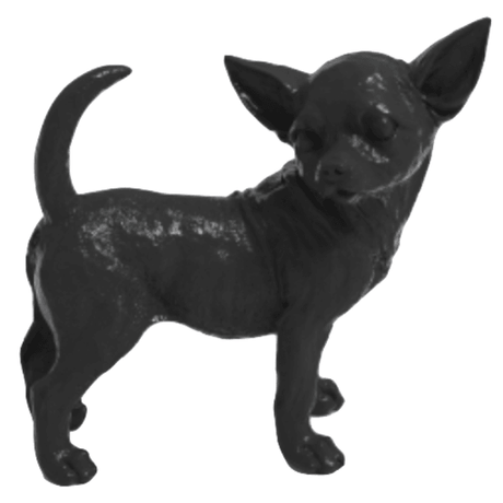 Statue Chien Chihuahua Animaux Resine - 30cm - Noir - ANIMAUX-RESINE.FR