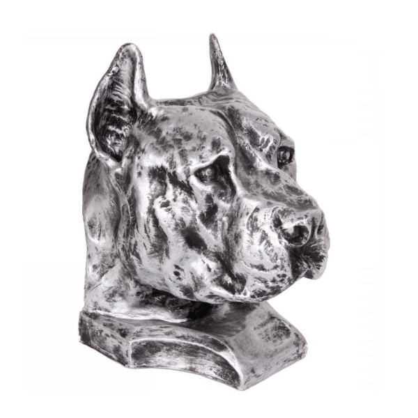 Statue Chien Staff Bull Animaux Resine - 35cm - Argenté - ANIMAUX-RESINE.FR