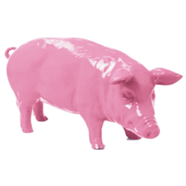 Statue Cochon Animaux Resine - 100cm - Rose Clair - ANIMAUX-RESINE.FR