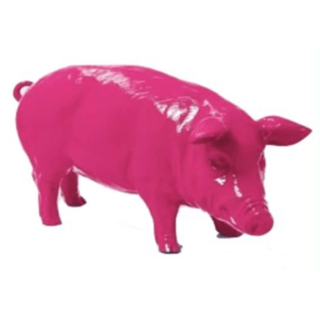 Statue Cochon Animaux Resine - 100cm - Rose Fushia - ANIMAUX-RESINE.FR