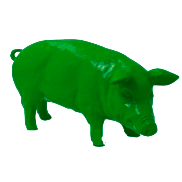 Statue Cochon Animaux Resine - 100cm - Vert - ANIMAUX-RESINE.FR