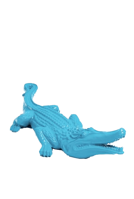 Statue Crocodile Animaux Resine - 120cm - Bleu Ciel - ANIMAUX-RESINE.FR