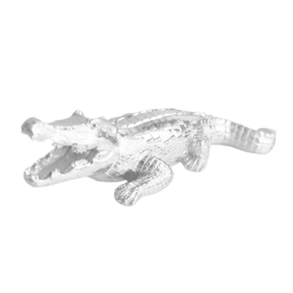 Statue Crocodile Animaux Resine - 30cm - Blanc - ANIMAUX-RESINE.FR