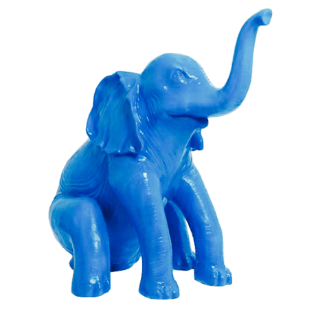 Statue Elephant Animaux Resine - 140cm - Bleu Ciel - ANIMAUX-RESINE.FR