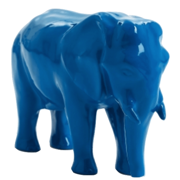 Statue Elephant Animaux Resine - 30cm - Bleu - ANIMAUX-RESINE.FR