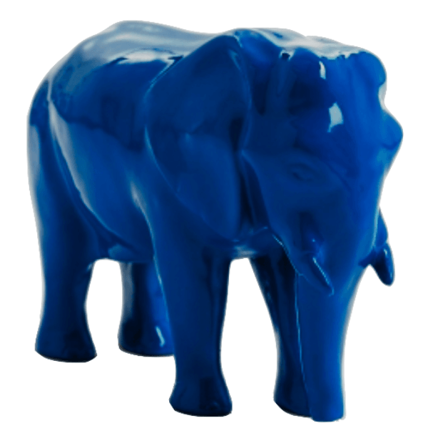 Statue Elephant Animaux Resine - 30cm - Bleu Nuit - ANIMAUX-RESINE.FR