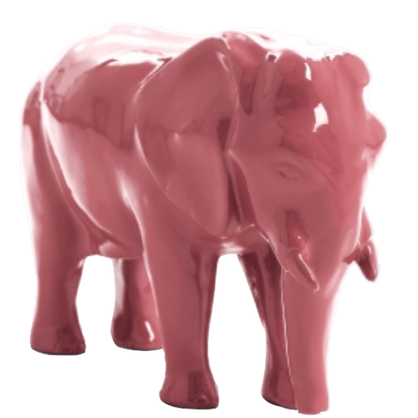 Statue Elephant Animaux Resine - 30cm - Rose Clair - ANIMAUX-RESINE.FR