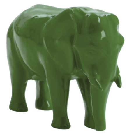 Statue Elephant Animaux Resine - 30cm - Vert Kaki - ANIMAUX-RESINE.FR