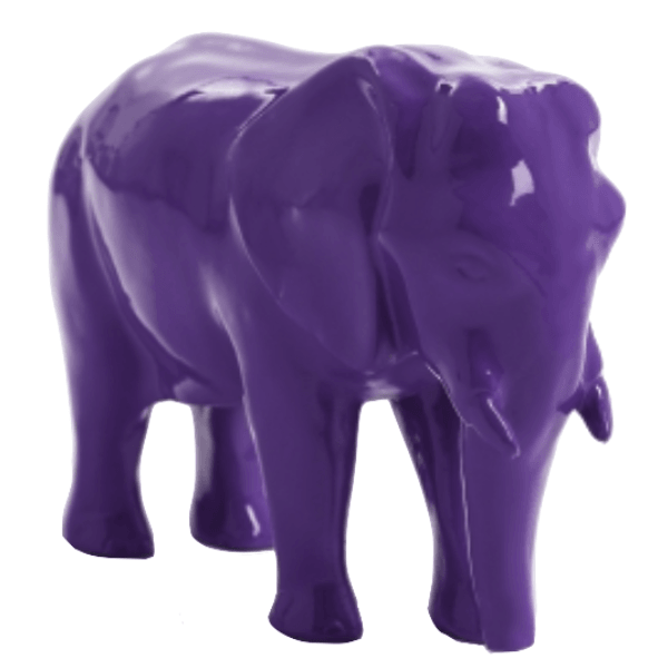 Statue Elephant Animaux Resine - 30cm - Violet - ANIMAUX-RESINE.FR