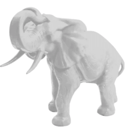 Statue Elephant Animaux Resine - 90cm - Blanc - ANIMAUX-RESINE.FR