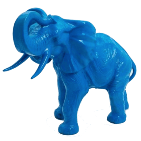 Statue Elephant Animaux Resine - 90cm - Bleu - ANIMAUX-RESINE.FR