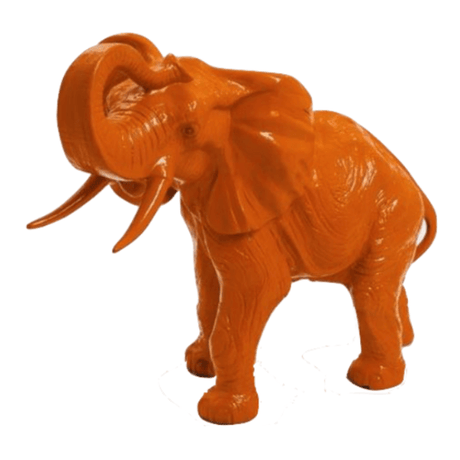 Statue Elephant Animaux Resine - 90cm - Orange - ANIMAUX-RESINE.FR