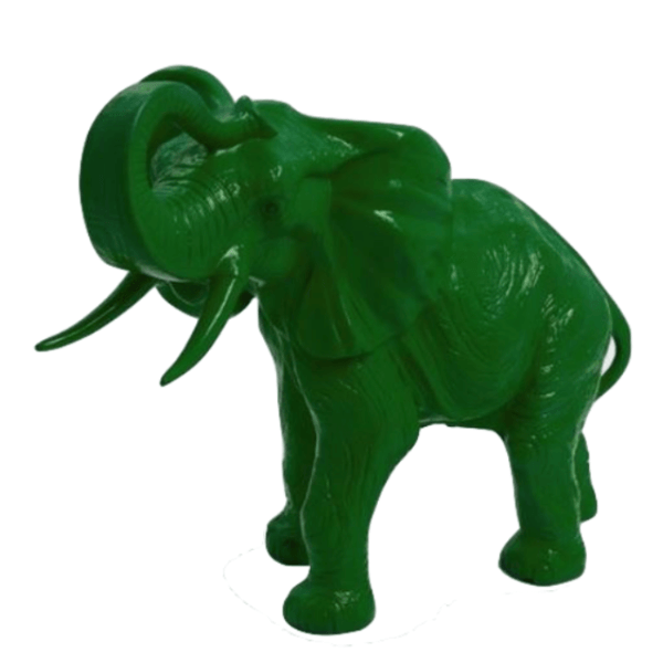 Statue Elephant Animaux Resine - 90cm - Vert - ANIMAUX-RESINE.FR