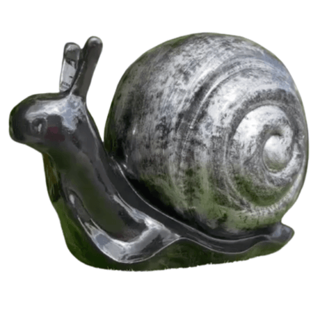 Statue Escargot Animaux Resine - 50cm - Argenté - ANIMAUX-RESINE.FR