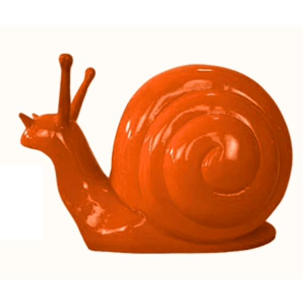 Statue Escargot Animaux Resine - 50cm - Orange - ANIMAUX-RESINE.FR