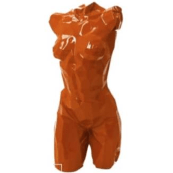 Statue Femme Buste Oeuvre Origami Resine - 85cm - Orange - ANIMAUX-RESINE.FR