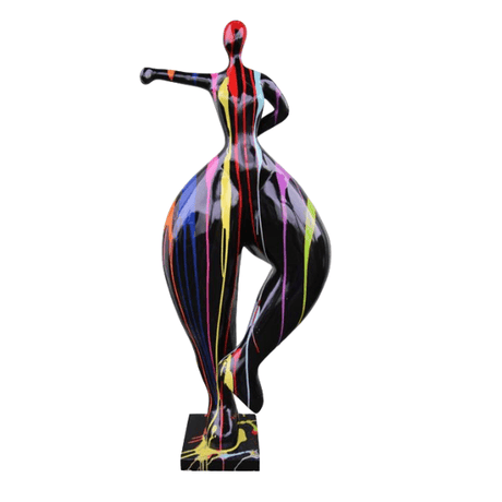 Statue Femme Nana Oeuvre Resine - 135cm - Multi Coulure Noir - ANIMAUX-RESINE.FR