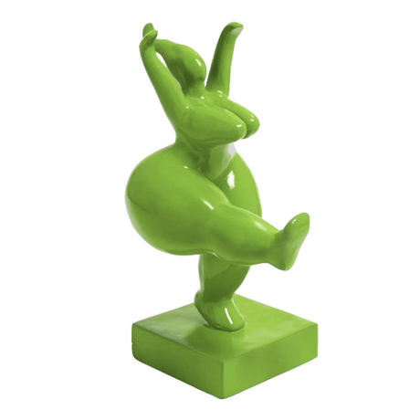 Statue Femme Nana Oeuvre Resine - 55cm - Vert Pomme - ANIMAUX-RESINE.FR