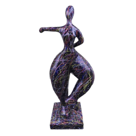 Statue Femme Nana Oeuvre Resine - 85cm - Graffiti Noir - ANIMAUX-RESINE.FR