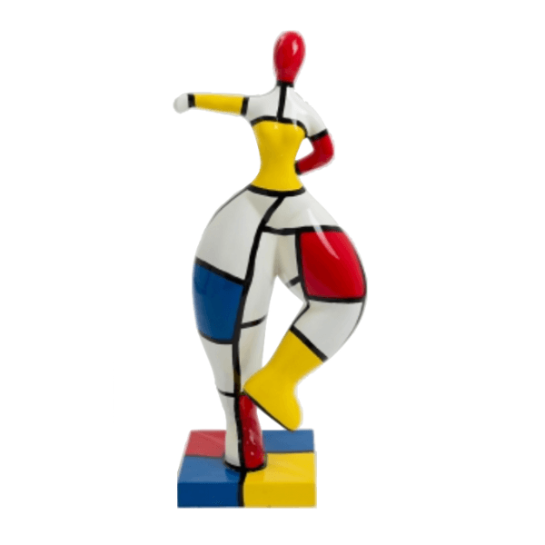 Statue Femme Nana Oeuvre Resine - 85cm - Mondrian - ANIMAUX-RESINE.FR