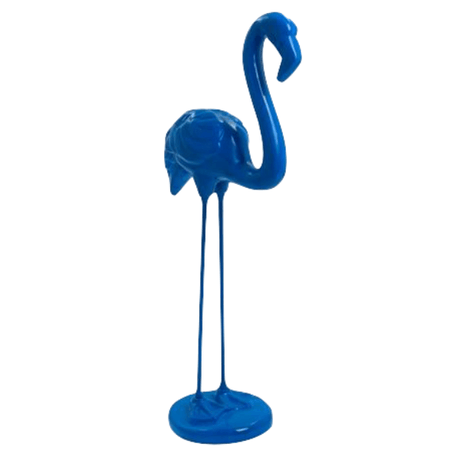 Statue Flamant Rose Animaux Resine - 110cm - Bleu Nuit - ANIMAUX-RESINE.FR