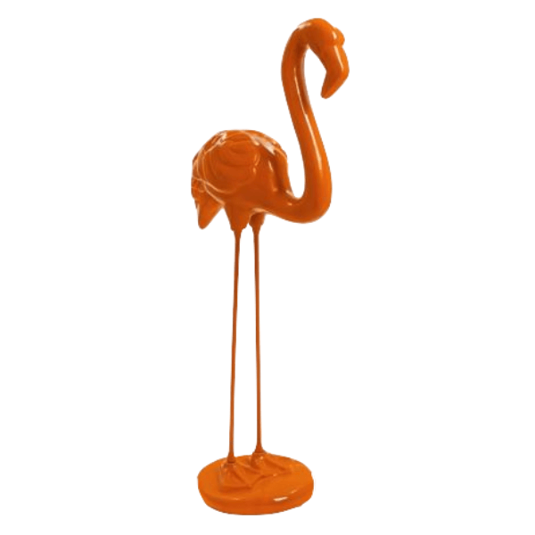 Statue Flamant Rose Animaux Resine - 110cm - Orange - ANIMAUX-RESINE.FR