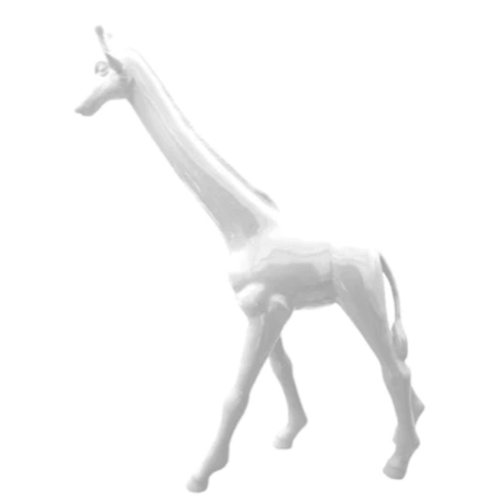 Statue Girafe Animaux Resine - 150cm - Blanc - ANIMAUX-RESINE.FR