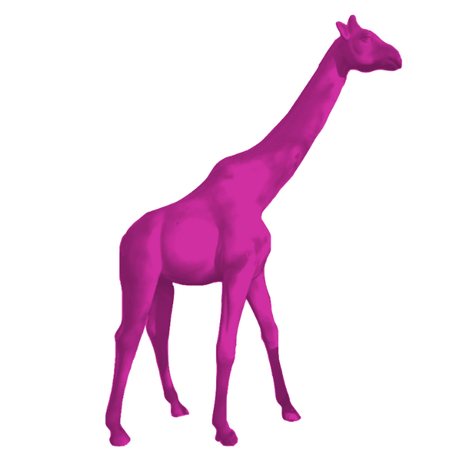 Statue Girafe Animaux Resine - 320cm - Rose Fushia - ANIMAUX-RESINE.FR