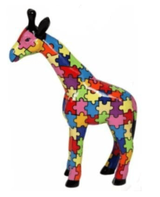 Statue Girafe Animaux Resine - 50cm - Puzzle - ANIMAUX-RESINE.FR